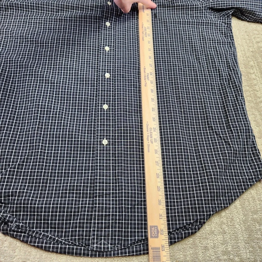 Polo Ralph Lauren Shirt Men XLT Classic Fit Double Black Plaid Button Down‎